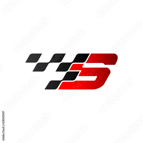 Letter S with racing flag logo
