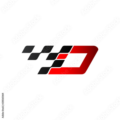 Letter O with racing flag logo