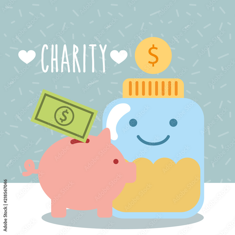 glass container coins piggy money donate charity vector illustration glass container coins piggy money donate charity vector illustration