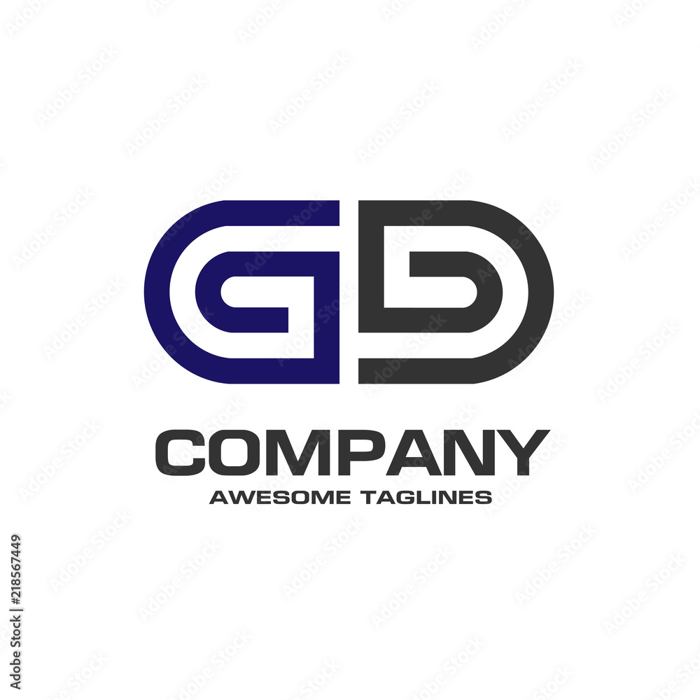 creative initial letter GD geometric business logo design template, letter G and D logo concept creative initial letter GD geometric business logo design template, letter G and D logo concept