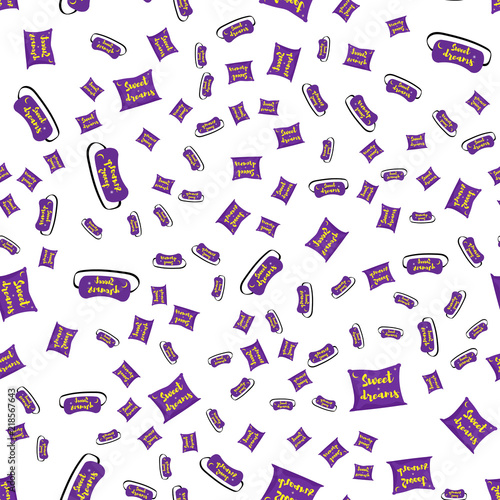 Seamless pattern of cushion and mask for sleeping randomly