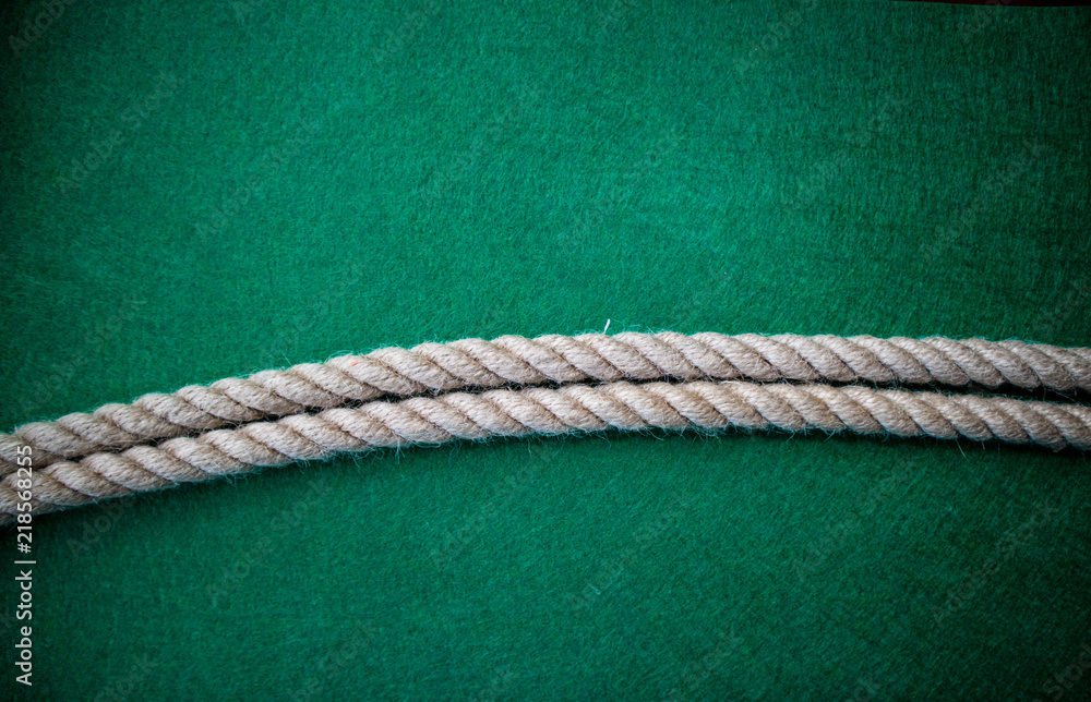 Rope on colorful green background