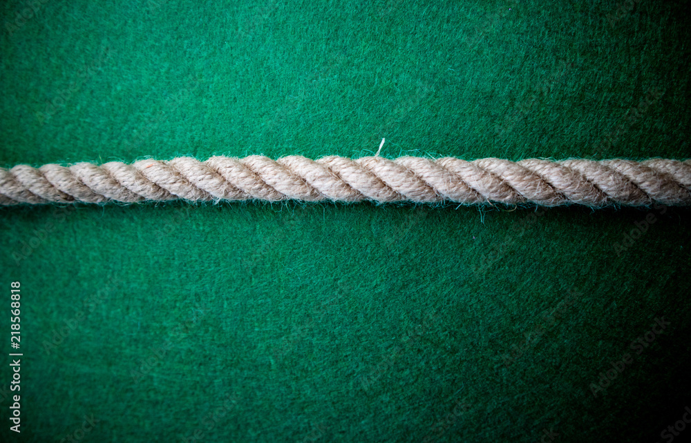 Rope on colorful green background