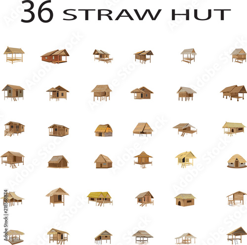 straw hut vector design