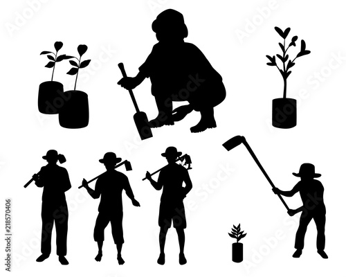 agriculturist growth plant vector design