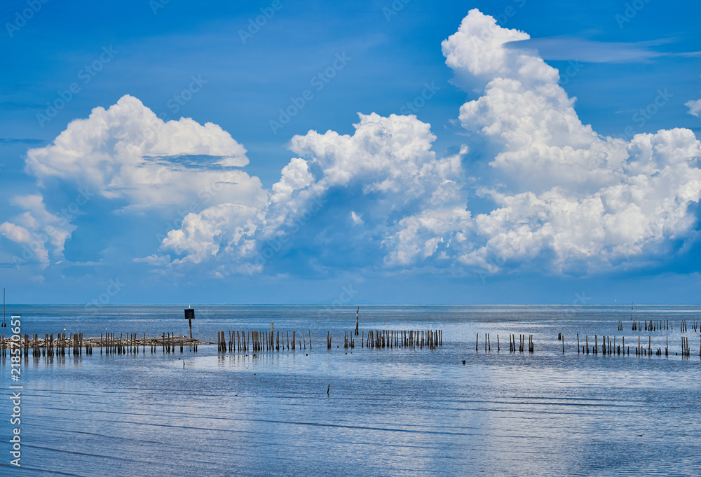 blue sky and cloud and seascape background