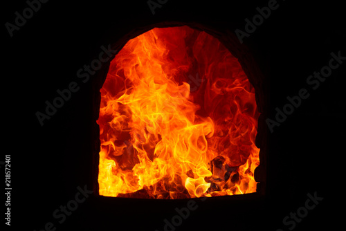Flame in the incinerator photo