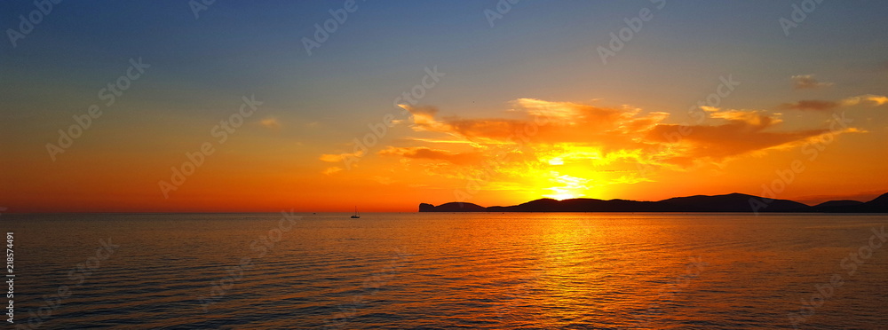 Sunset in Alghero,Sardinia,Italy