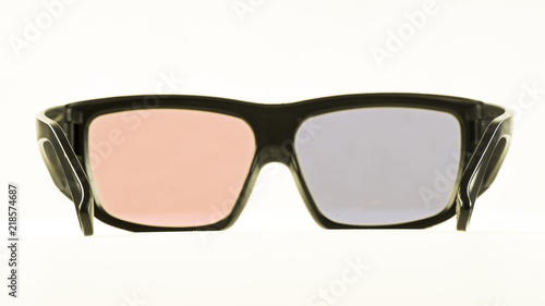 Cinema 3D glasses on a white background