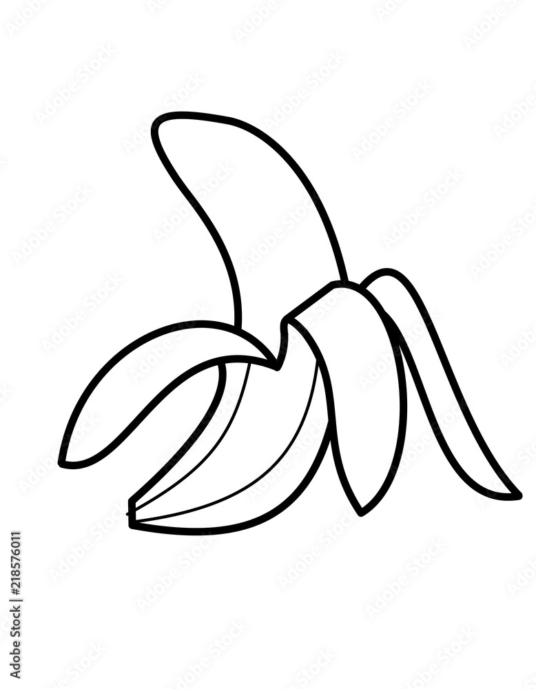 剥いたバナナ(線画) 剥いたバナナ(線画)