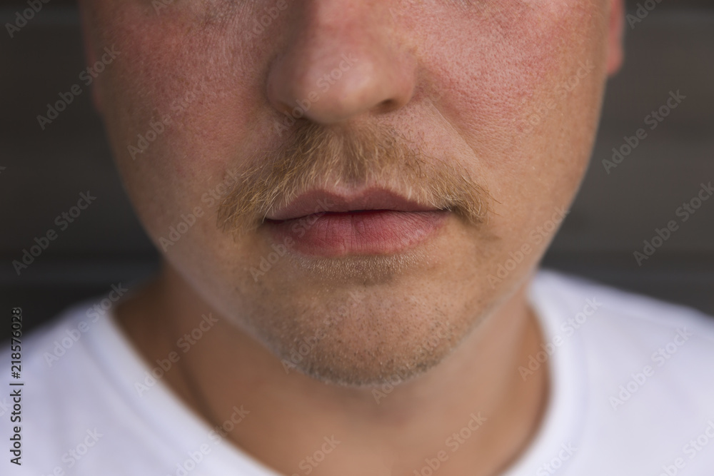 Man with mustache in natural light. November the month mustache Man with mustache in natural light. November the month mustache