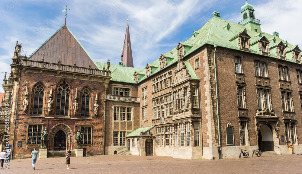 Side wing of the historical town hall of Bremen, Germany