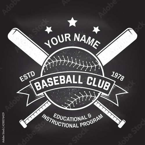 Baseball club badge. Vector illustration. Concept for shirt or logo, print, stamp or tee.