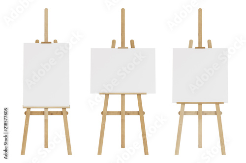 Carta da parati Set of wooden easels with empty mockup