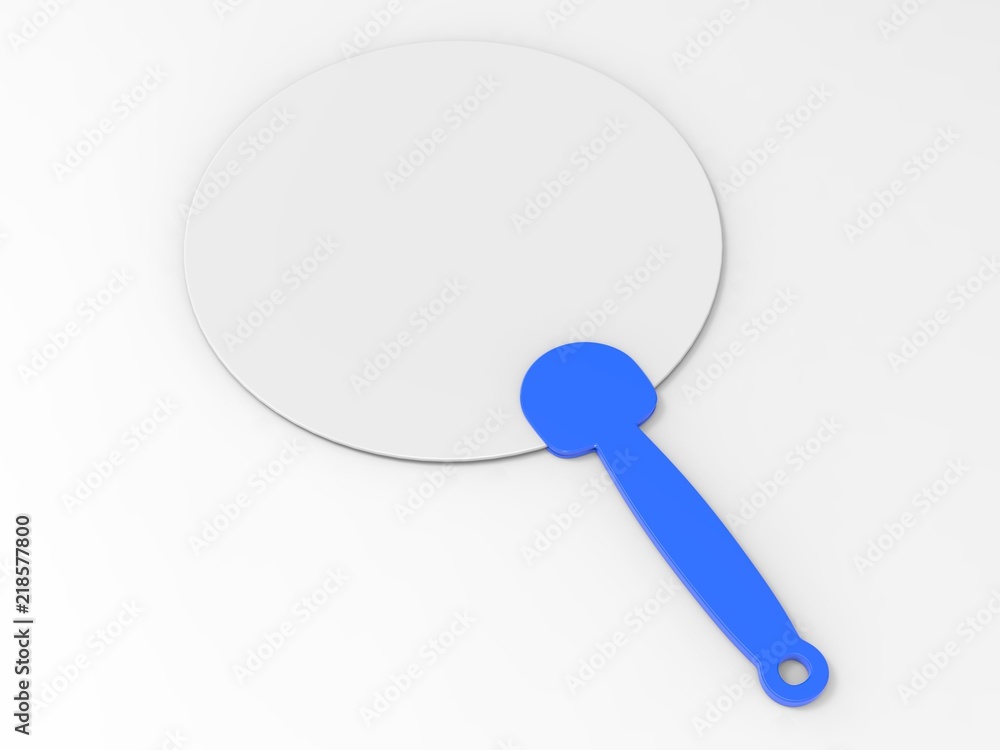 Blank Hand Held Plastic Fan for branding. 3d render illustration. Blank Hand Held Plastic Fan for branding. 3d render illustration.
