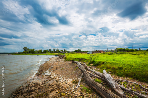 Rural landscape with a river. Chingisy  Novosibirsk oblast  Russia