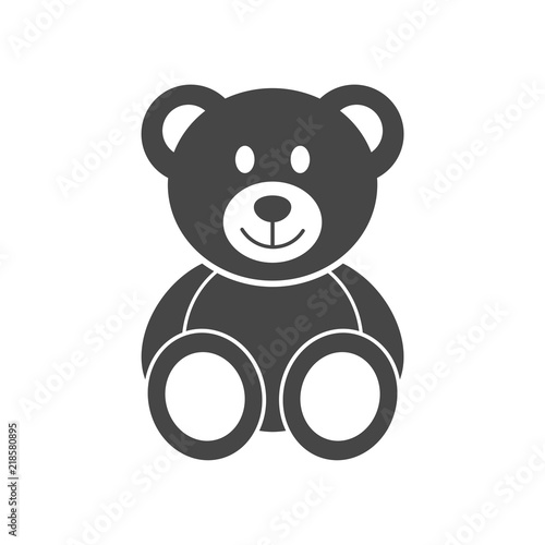 Cute smiling teddy bear icon or logo photo