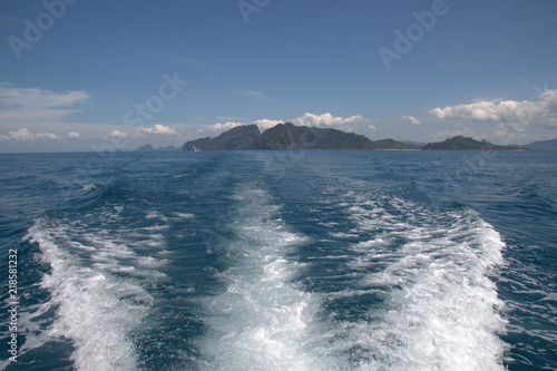 water wave from hispeed boat © Keerathi