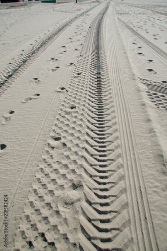Wheel path on the beach