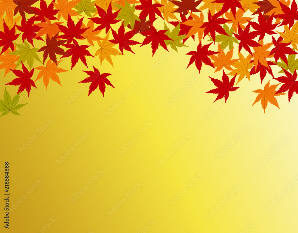 Fototapeta premium 紅葉の背景素材-金色-