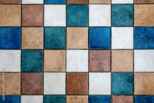 Colorful floor tiles texture