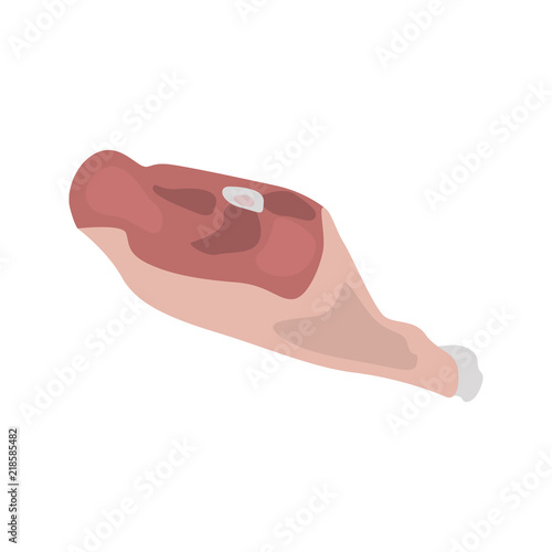Ham leg vector icon. Color flat design