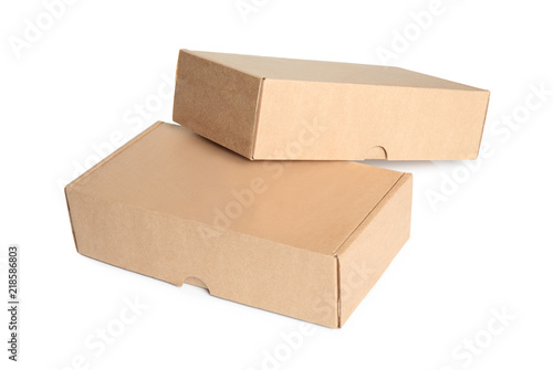Two cardboard boxes on white © VitCOM