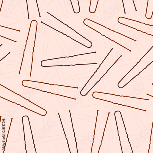 Hairpin. Fashionable vector background with hairpins. A seamless pattern with female accessories for the hairstyle.