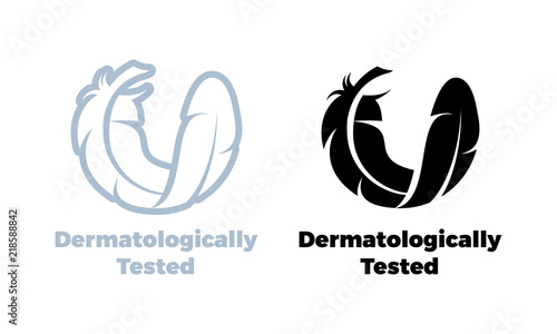 Dermatologically tested vector feather icon