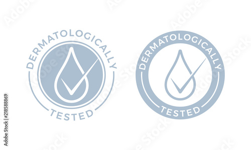 Dermatologically tested vector water drop icons photo