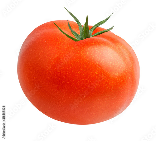 Fresh tomato isolated on white background with clipping path