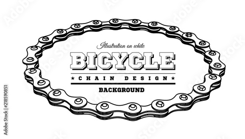 Bicycle chain in the form of a circle. 3D design