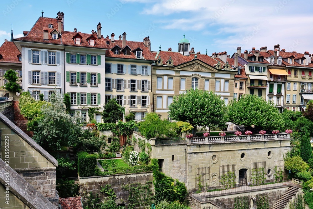 Hausfassaden, Oberstadt, Bern, Schweiz Hausfassaden, Oberstadt, Bern, Schweiz