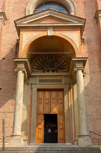 Entrance to the church of San Giovanni in Monte, Bologna, Italy