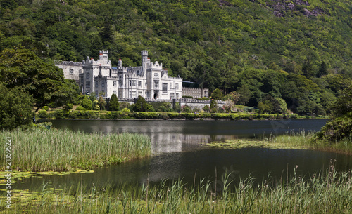 Kylemore Abbey, a Benedictine monastery founded on the grounds of Kylemore Castle, in Connemara. Famous tourist attraction in County Galway, Ireland.
