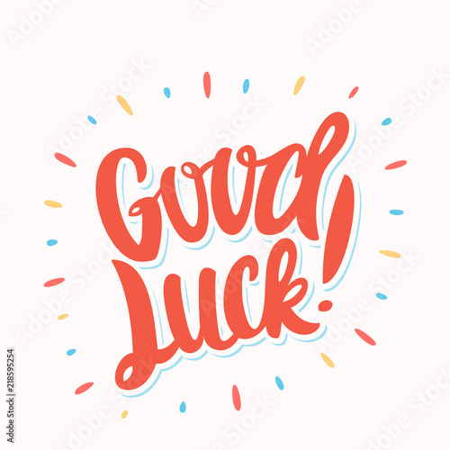 Good luck. Farewell card. Vector lettering.