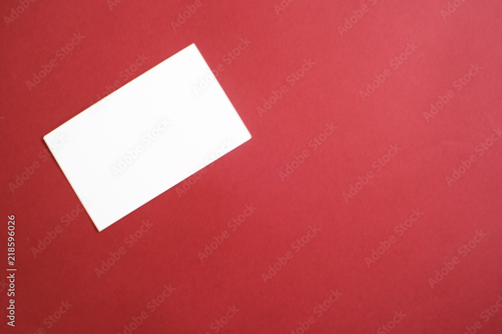 Mockup of business card white paper on background Mockup of business card white paper on background