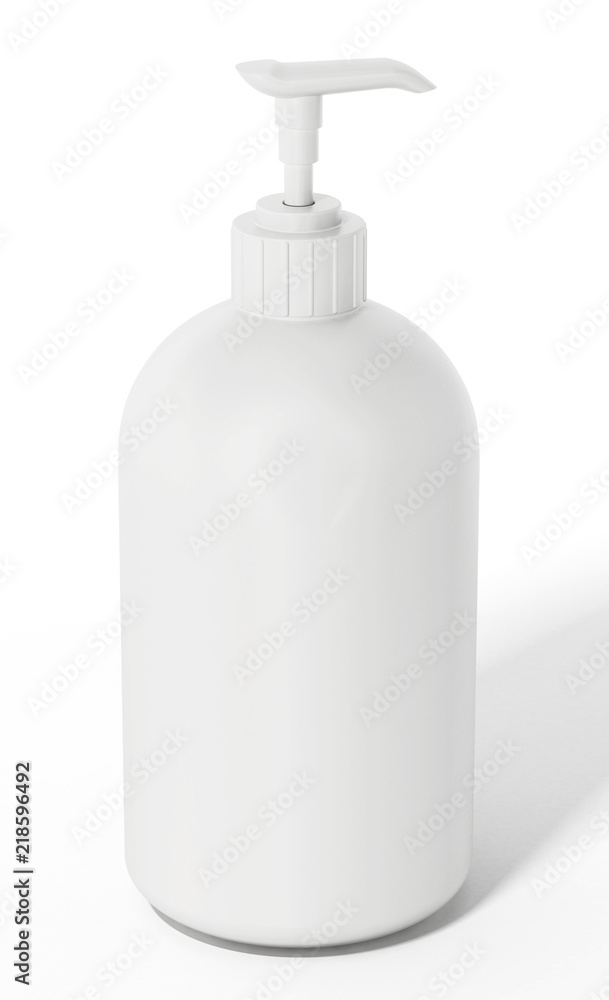 Blank soap bottle isolated on white background. 3D illustration Blank soap bottle isolated on white background. 3D illustration