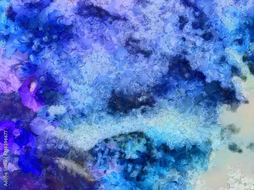 Naklejka premium Detailed close-up grunge clouds abstract background. Dry brush strokes hand drawn oil painting on canvas texture. Creative simple pattern for graphic work, web design or wallpaper. 