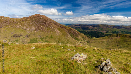 Snowdonia Hill Landscape National Park in Wales at Mount Snowdon