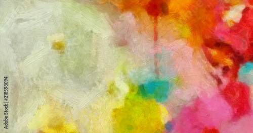 Detailed close-up grunge multi color abstract background. Dry brush strokes hand drawn oil painting on canvas texture. Creative simple pattern for graphic work, web design or wallpaper.  © Alexandr