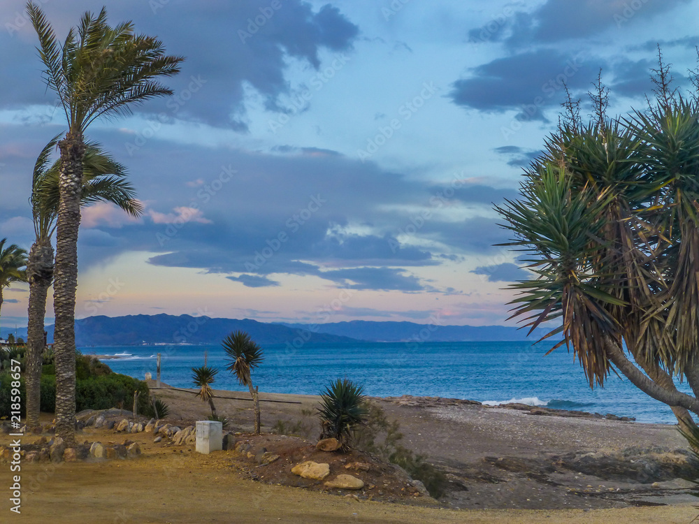 Beach in Mojacar, beautiful village of Granada in Andalousia,Spain