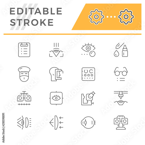 Set line icons of ophthalmology