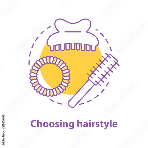 Choosing hairstyle concept icon