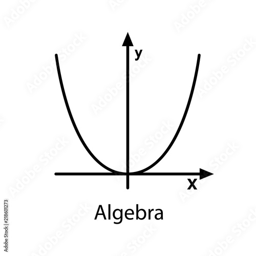 Coordinate system with parabola glyph icon