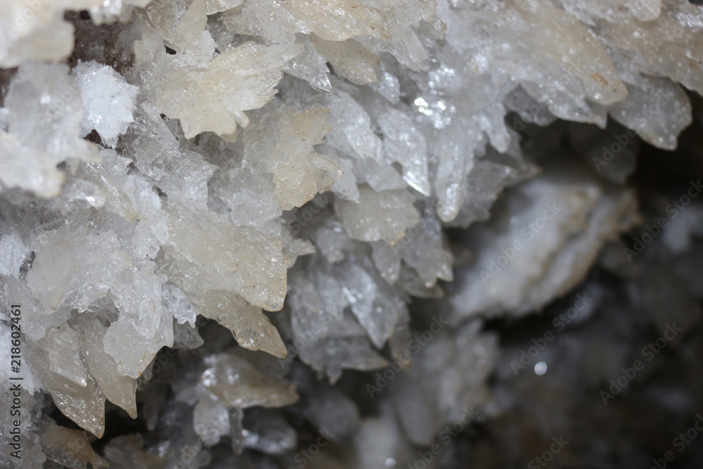Beautiful crystals of karst caves
