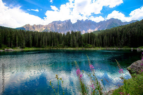 Fototapeta Naklejka Na Ścianę i Meble -  The Karersee, a lake in the Italian Dolomites