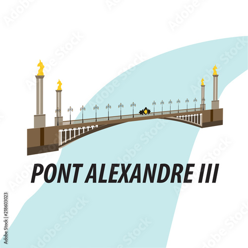 the illustration with the pont Alexandre III of Paris