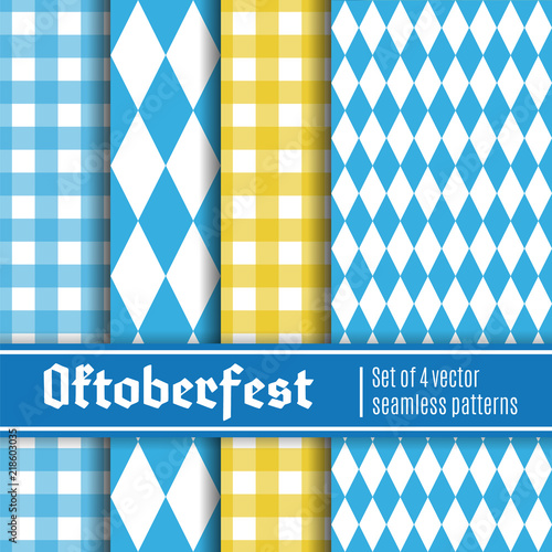 Set of four seamless geometric pattern. Simple repetitive vector backgrounds collection.