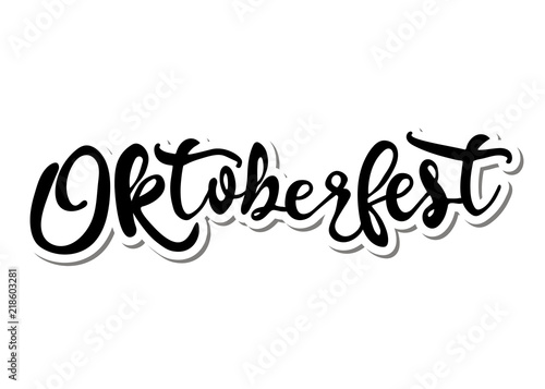 Oktoberfest isolated lettering illustration on white background. 